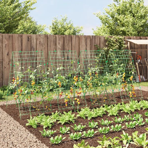 vidaXL Treillis de jardin pour plantes grimpantes 4 pcs forme A acier