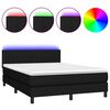 vidaXL Sommier &agrave; lattes de lit avec matelas LED Noir 140x200 cm Tissu