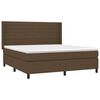 vidaXL Sommier &agrave; lattes de lit matelas et LED Marron fonc&eacute; 180x200cm