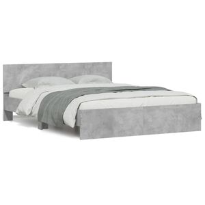 vidaXL Cadre de lit sans matelas gris b&eacute;ton 140x190 cm