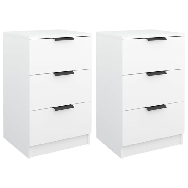 vidaXL Tables de chevet 2 pcs Blanc 40x36x65 cm
