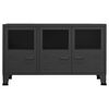 vidaXL Buffet industriel Noir 105x35x62 cm Métal et verre