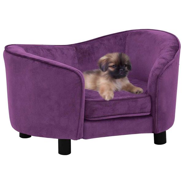 vidaXL Canap&eacute; pour chien Bordeaux 69x49x40 cm Peluche