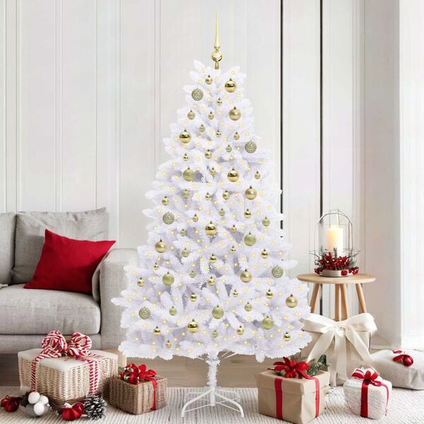 vidaXL Sapin de No&euml;l Artificiel &agrave; Branches Articul&eacute;es Blanc 180 cm