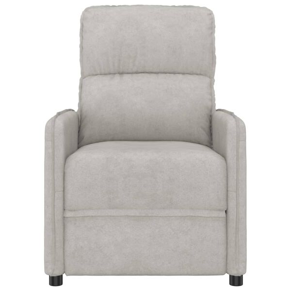 vidaXL Fauteuil électrique de massage Gris clair Tissu microfibre