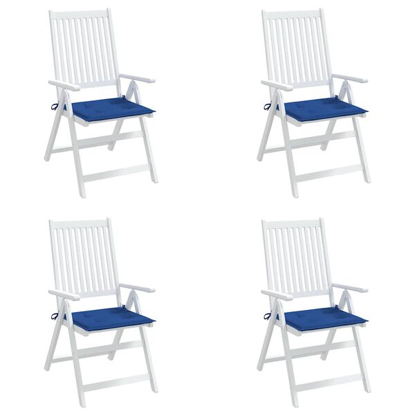 vidaXL Coussins de chaise de jardin lot de 4 bleu royal 40x40x4 cm