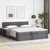 vidaXL Lit ottoman avec matelas & LED Gris 180x200cm similicuir