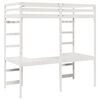 vidaXL Cadre de lit mezzanine Blanc 90 x 190 cm Pin massif