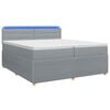 vidaXL Lit boxspring avec matelas Gris clair 200 x 200 cm Tissu