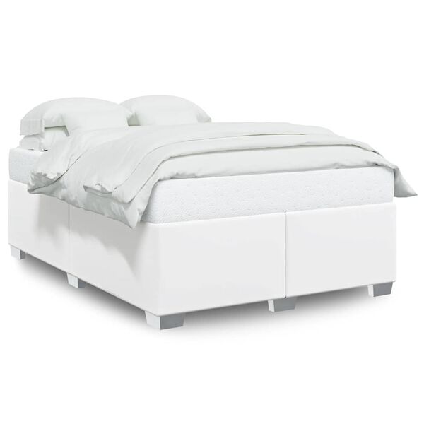 vidaXL Cadre de lit sans matelas blanc similicuir