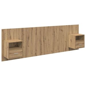 vidaXL T&ecirc;te de lit avec armoire avec tiroir 3 pcs Ch&ecirc;ne artisanal