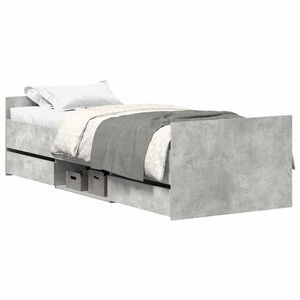 vidaXL Cadre de lit sans matelas gris b&eacute;ton 100x200 cm
