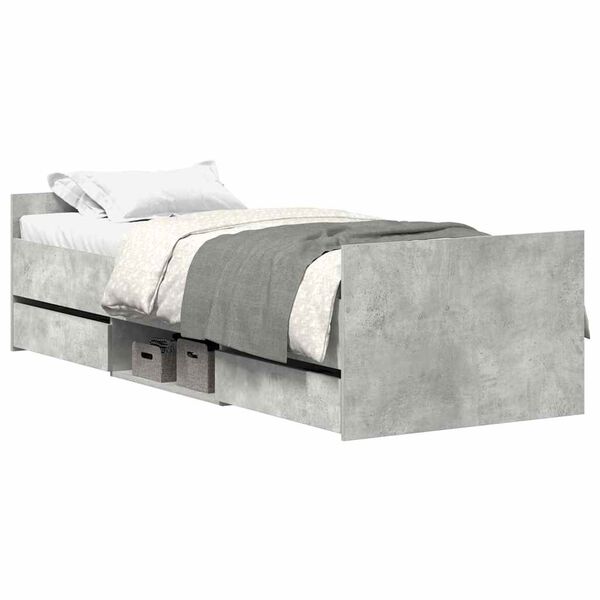 vidaXL Cadre de lit sans matelas gris béton 100x200 cm