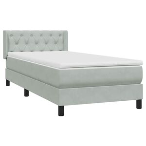 vidaXL Sommier &agrave; lattes de lit et matelas gris clair 80x220 cm velours