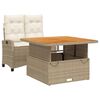 vidaXL Ensemble &agrave; manger de jardin et coussins 2 pcs beige poly rotin