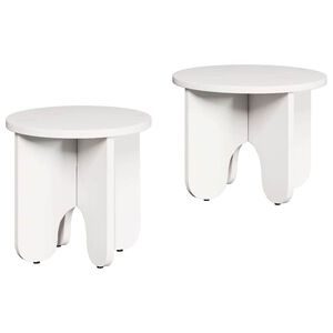 vidaXL Table basse 2 pcs Blanc Bois de pin massif