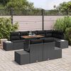 vidaXL Ensemble de canap&eacute; de jardin 9 pcs Noir Poly rotin