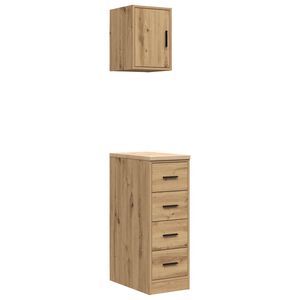 vidaXL Armoires garage 2 pcs ch&ecirc;ne artisanal bois d'ing&eacute;nierie