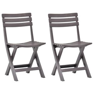vidaXL Chaises pliantes 2 pi&egrave;ces en plastique couleur moka