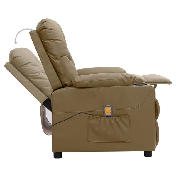 vidaXL Fauteuil de massage Cappuccino Similicuir