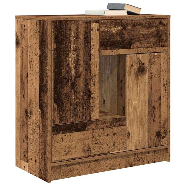 vidaXL Buffet avec tiroirs et portes vieux bois 70,5x34x74,5 cm