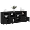 vidaXL Buffet avec lumi&egrave;res LED noir 163x37x67 cm