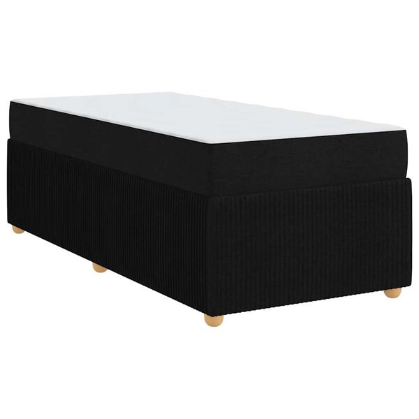 vidaXL Cadre de lit avec matelas Noir 80 x 200 cm tissu