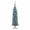 vidaXL Arbre de No&euml;l artificiel slim avec 150 LED Vert et blanc 120 cm