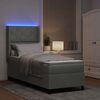 vidaXL Lit &agrave; Ressorts avec Matelas LED Gris clair 80 x 200 cm Velours