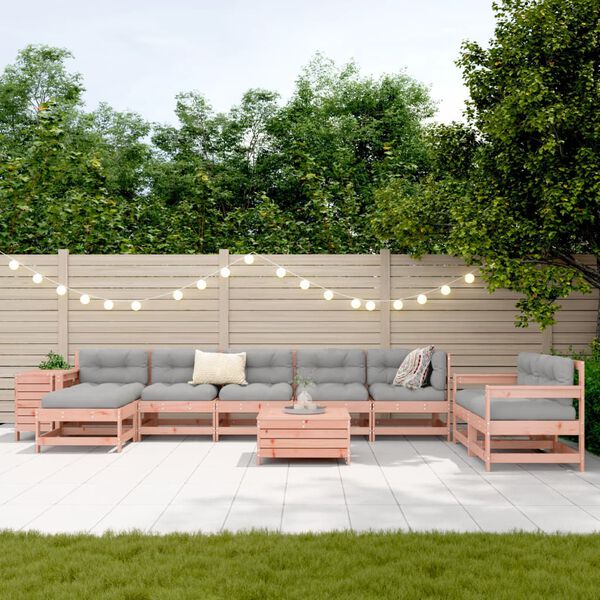 vidaXL Salon de jardin 10 pcs bois massif sapin de douglas