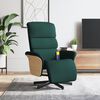 vidaXL Fauteuil inclinable de massage et repose-pieds vert fonc&eacute; tissu