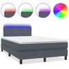 vidaXL Sommier &agrave; lattes de lit et matelas et LED gris fonc&eacute; 120x210cm velours