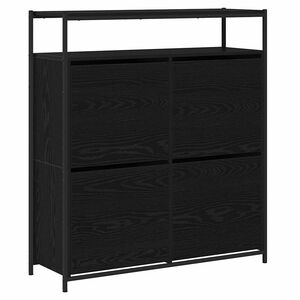 vidaXL Cabinet &agrave; chaussures avec &eacute;tag&egrave;re Ch&ecirc;ne noir 100 x 34 x 112 cm