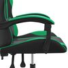 vidaXL Chaise de jeu pivotante Noir et vert Similicuir