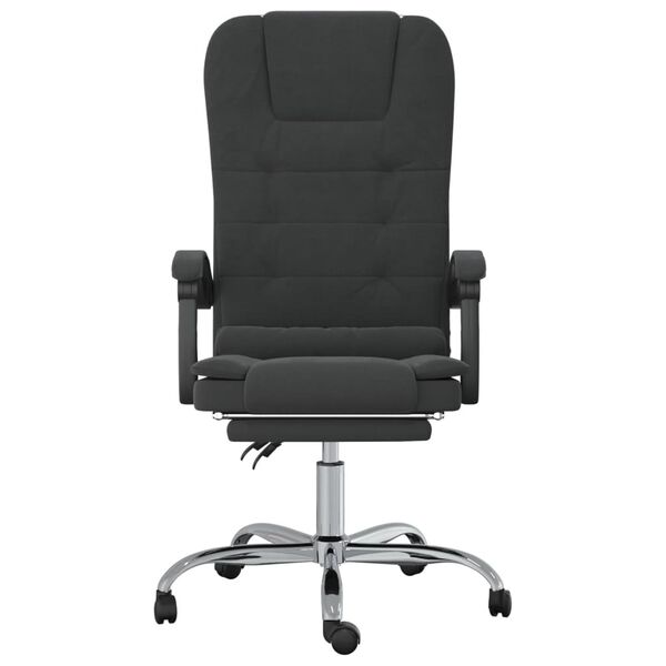 vidaXL Fauteuil de massage inclinable de bureau Noir Velours
