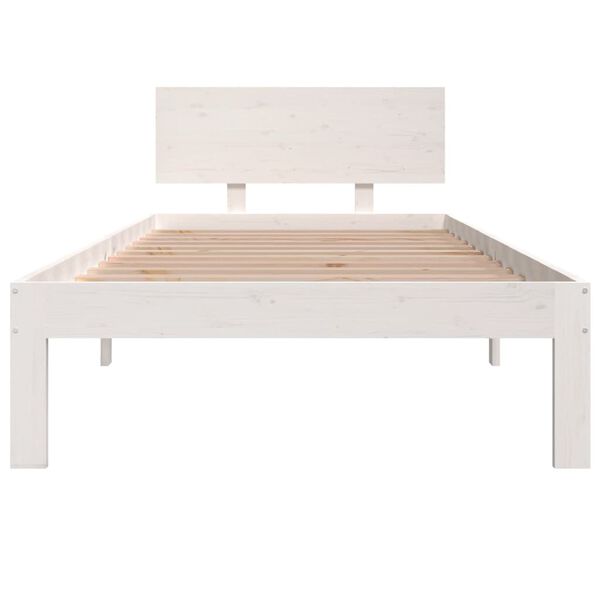 vidaXL Cadre de lit sans matelas blanc bois de pin massif 90x200 cm