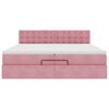 vidaXL Cadre de lit ottoman avec matelas rose 200x200 cm velours
