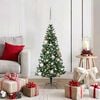 vidaXL Sapin de No&euml;l artificiel pr&eacute;-&eacute;clair&eacute; Vert 120 cm PVC et m&eacute;tal