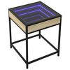 vidaXL Table de chevet avec LED infini chêne sonoma 40x40x51 cm