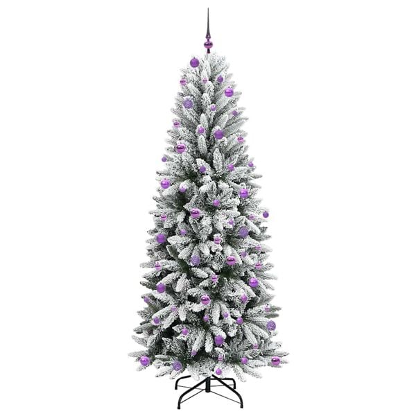 vidaXL Sapin de No&euml;l artificiel avec 300 LED avec support Blanc 240 cm