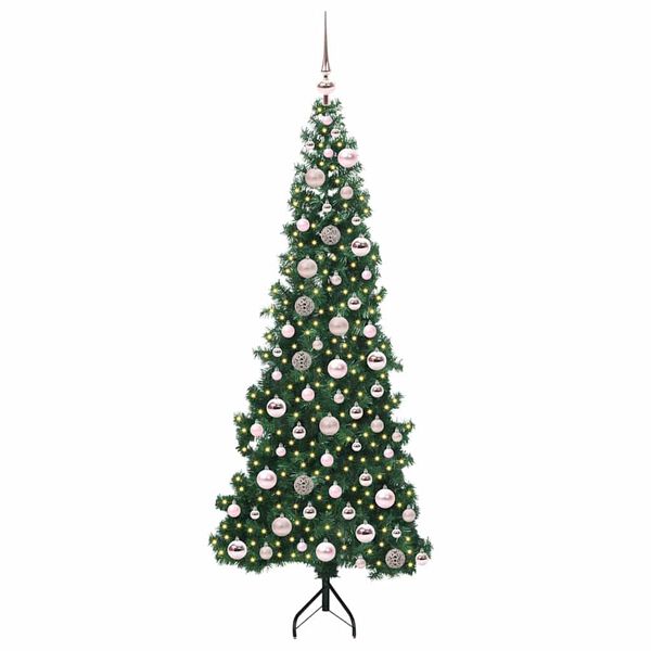 vidaXL Arbre de No&euml;l artificiel d'angle Vert 180 cm PVC et m&eacute;tal