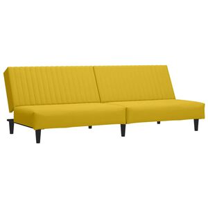 vidaXL Canap&eacute;-lit 2 places jaune velours