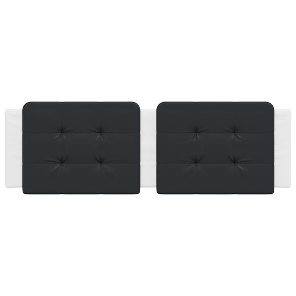 vidaXL Coussin de t&ecirc;te de lit Zadar noir et blanc 160 cm similicuir