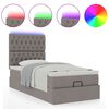 vidaXL Lit ottoman avec matelas et LED taupe 90x200 cm tissu