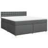vidaXL Sommier &agrave; lattes de lit avec matelas Gris fonc&eacute; 180x200cm Tissu