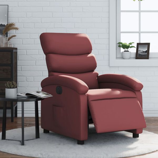 vidaXL Fauteuil inclinable &eacute;lectrique Rouge bordeaux Similicuir