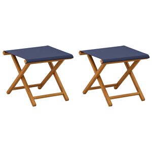 vidaXL Chaise Longue 2 pcs Bois d'eucalyptus massif Bleu