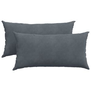 vidaXL Coussins de canap&eacute; 2 pcs Gris fonc&eacute; 80 x 40 cm