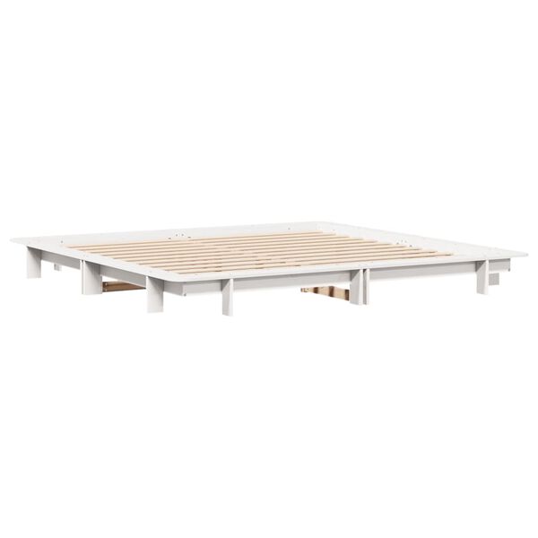 vidaXL Cadre de lit sans matelas blanc 180x200 cm bois massif de pin