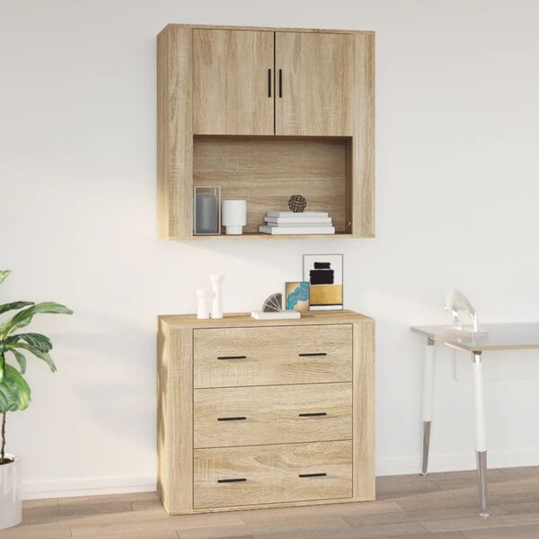 vidaXL Armoire murale Ch&ecirc;ne sonoma 80x33x80 cm Bois d'ing&eacute;nierie